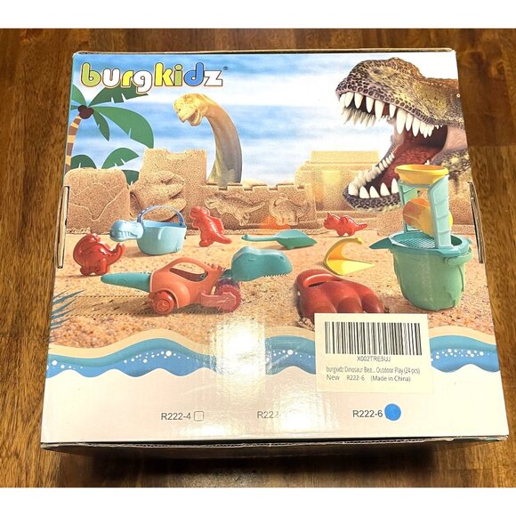 Burgkidz Dinosaur Beach Outdoor Play Set 18 Pieces For Kids Ages 3+ Sand Toys - Picture 2 of 13